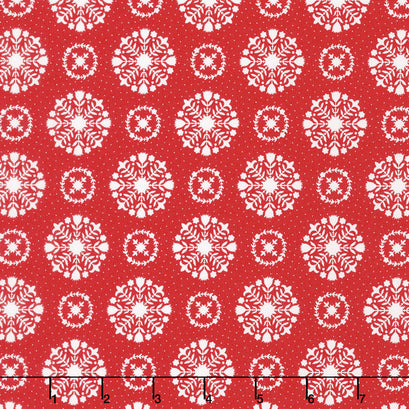 Vintage Holiday - Snowflakes Red Yardage