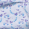 Violet Twilight - Pearly Scrolling Buds Lilac Pearlized Yardage