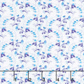 Violet Twilight - Pearly Scrolling Buds White Pearlized Yardage