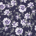 Violet Twilight - Twilight Floral Pearlized Yardage