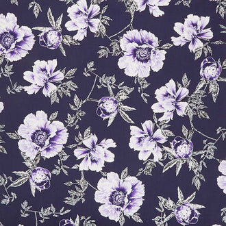Violet Twilight - Twilight Floral Pearlized Yardage