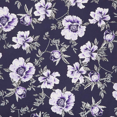 Violet Twilight - Twilight Floral Pearlized Yardage