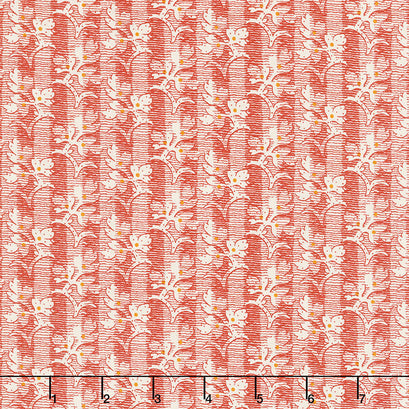 Walnut Creek - Floral Stripe Red Yardage