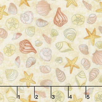 Water Wishes - Seashells Sand Coral Yardage