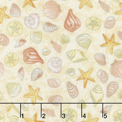Water Wishes - Seashells Sand Coral Yardage