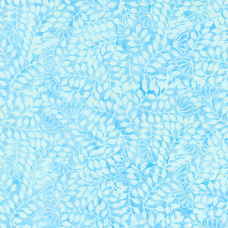 Watercolor Dew Batiks - Blue Vines Yardage