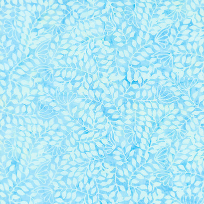 Watercolor Dew Batiks - Blue Vines Yardage