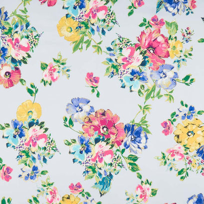 Watercolor Wishes - Bouquet Wishes Light Periwinkle Metallic Yardage