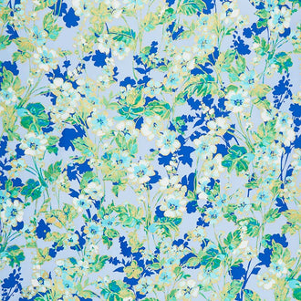 Watercolor Wishes - Floral Dance Periwinkle Metallic Yardage