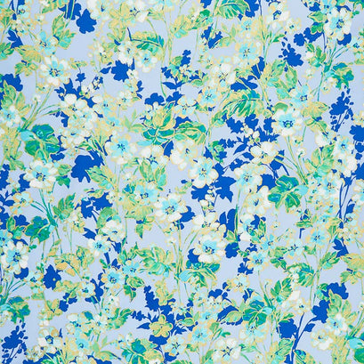 Watercolor Wishes - Floral Dance Periwinkle Metallic Yardage