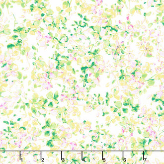 Watercolor Wishes - Petal Party White Lilac Metallic Yardage