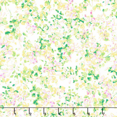 Watercolor Wishes - Petal Party White Lilac Metallic Yardage