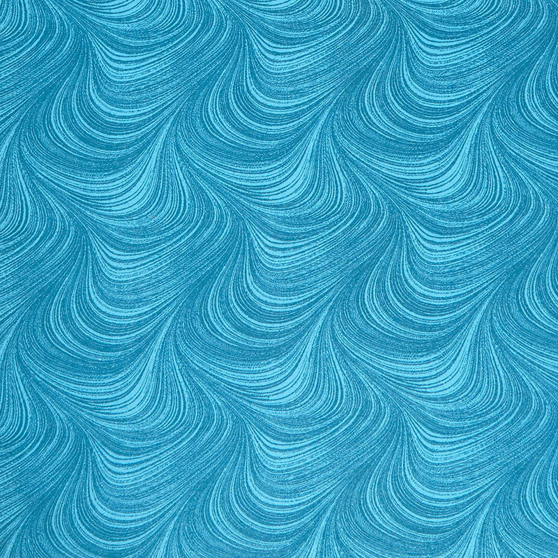 Wave Texture Flannel Wide - Turquoise 108" Wide Backing