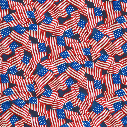 We the People - Packed USA Flags Multi Yardage