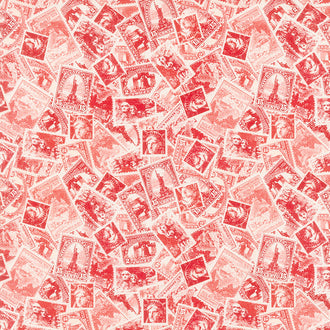 We The People - Patriotic Stamps Red Yardage