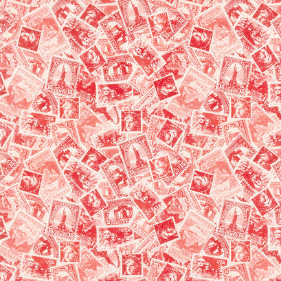 We The People - Patriotic Stamps Red Yardage