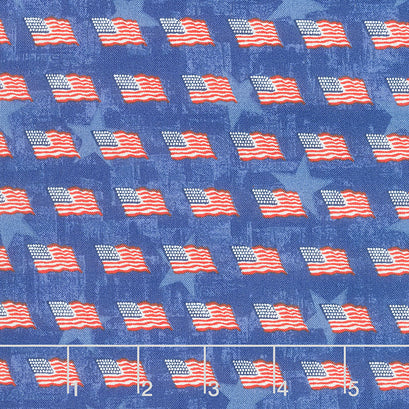 We The People - Star Spangled Dark Blue Yardage