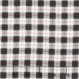 We Whisk You A Merry Christmas - Buffalo Plaid Black Ultra White Yardage