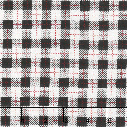 We Whisk You A Merry Christmas - Buffalo Plaid Black Ultra White Yardage