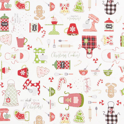 We Whisk You A Merry Christmas - Christmas Baking Ultra White Yardage