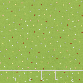 We Whisk You A Merry Christmas - Multi Pin Dot Green Multi Yardage