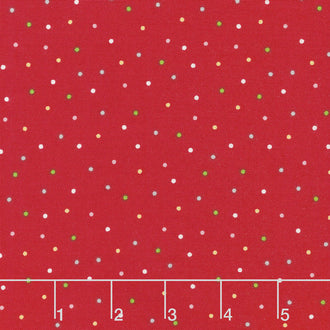 We Whisk You A Merry Christmas - Multi Pin Dot Red Multi Yardage