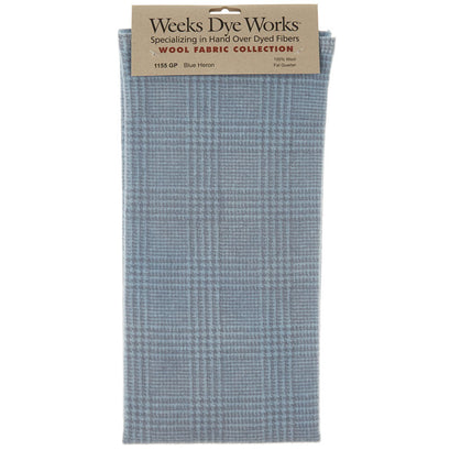 Weeks Dye Works Hand Over Dyed Wool Fat Quarter - Glen Plaid Blue Heron