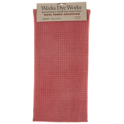 Weeks Dye Works Hand Over Dyed Wool Fat Quarter - Glen Plaid Cherry Vanilla