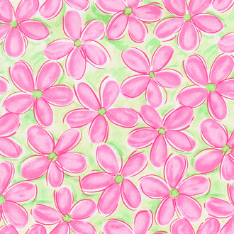 Whimsy Daisical - Large Daisy Pink Yardage