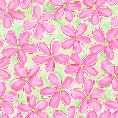 Whimsy Daisical - Large Daisy Pink Yardage