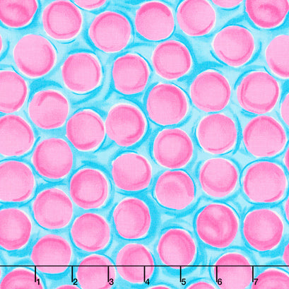 Whimsy Daisical - Large Dots Pink Yardage