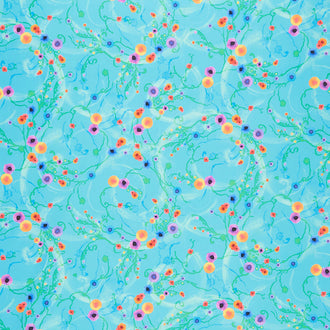 Whirlwind - Whirlwind Tiny Watercolor Florals Aqua Yardage