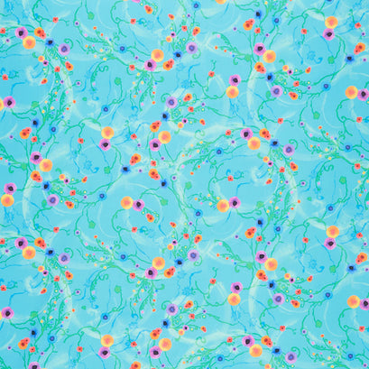 Whirlwind - Whirlwind Tiny Watercolor Florals Aqua Yardage