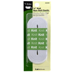 White 1/4" Non-Roll Knit Elastic