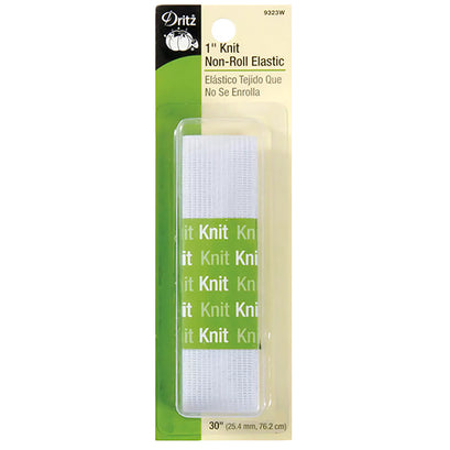 White 1" Non-Roll Knit Elastic