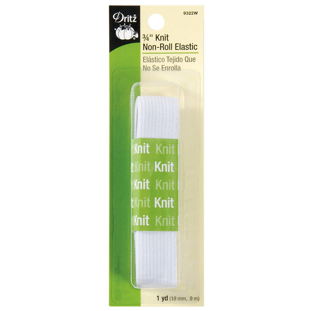 White 3/4" Non-Roll Knit Elastic