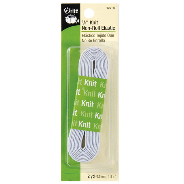 White 3/8" Non-Roll Knit Elastic Primary Image