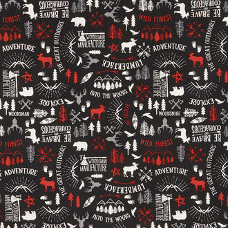 Wild at Heart - Main Black Yardage