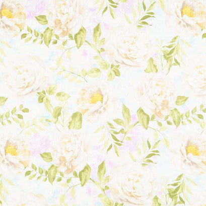 Wild Blush - Peonies White Yardage