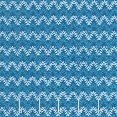 Willow - Chevron Indigo Yardage