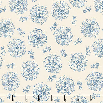 Willow - Circle of Flowers Ivory Yardage