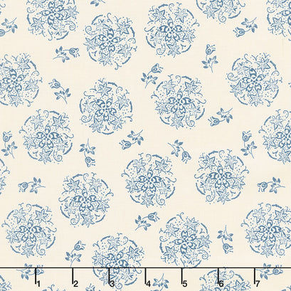 Willow - Circle of Flowers Ivory Yardage
