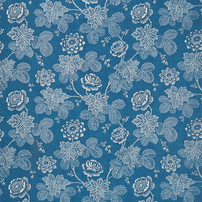 Willow - Stipple Floral Indigo Yardage