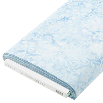 Wilmington Batiks - Squiggly Floral Blue Cream Bolt