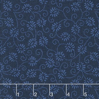 Wilmington Essentials - In the Navy Dancing Buds Navy on Navy Yardage