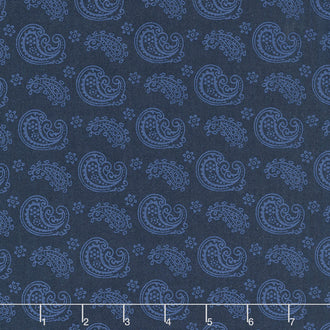 Wilmington Essentials - In the Navy Paisley Toss Navy on Navy Yardage