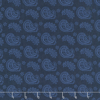 Wilmington Essentials - In the Navy Paisley Toss Navy on Navy Yardage