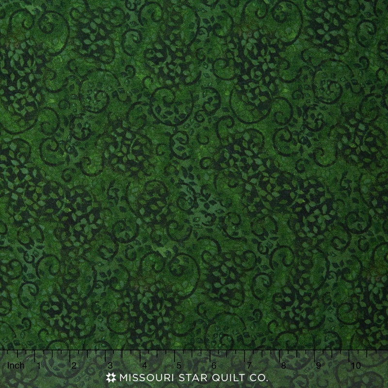 Wilmington Essentials - Leafy Scroll Medium Dark Green Yardage