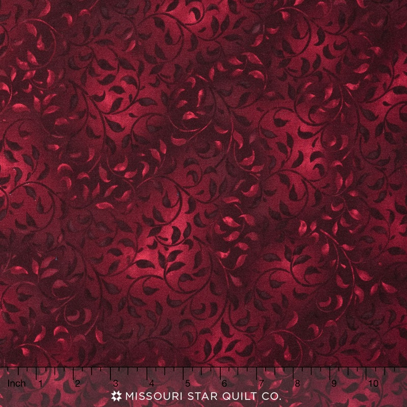 Wilmington Essentials - Ruby Days Climbing Vine Dark Red Yardage