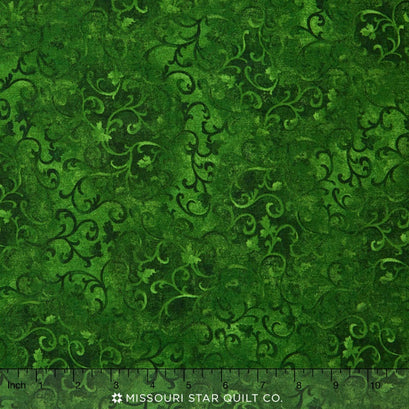 Wilmington Essentials - Scroll Very Dark Green Yardage